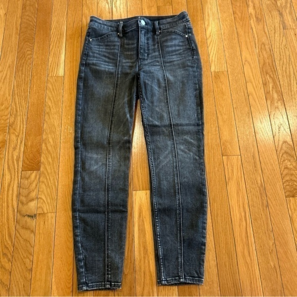 White House Black Market Skinny Ankle Gray Black Jeans Women Sz 4S Classic Rise